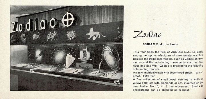 Zodiac Watches featured in 1960 in Europa Star 