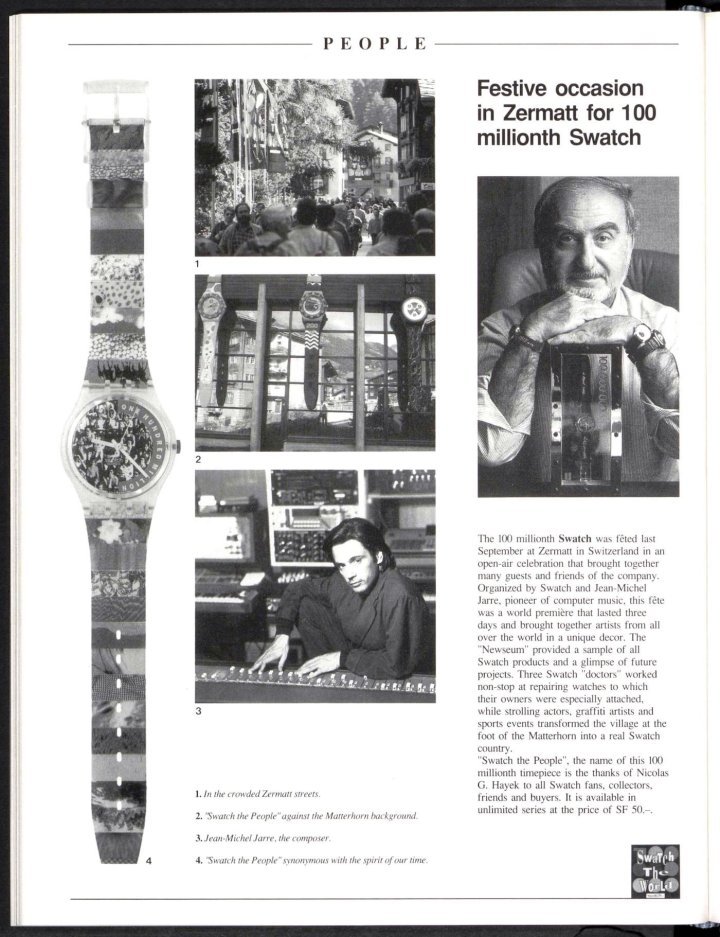 Swatch celebrated the sale of 100 million examples in 1992.