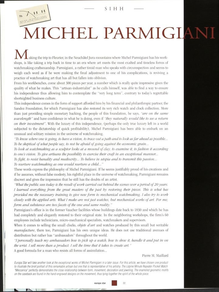 Parmigiani Fleurier: continuity confirmed