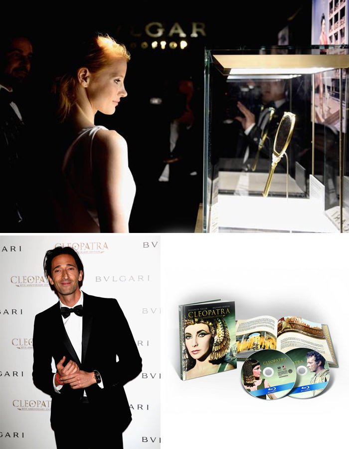 Above: Jessica Chastain - Below Left: Adrian Brody - Below Right: Twentieth Century Fox's new Cleopatra Blu-Ray