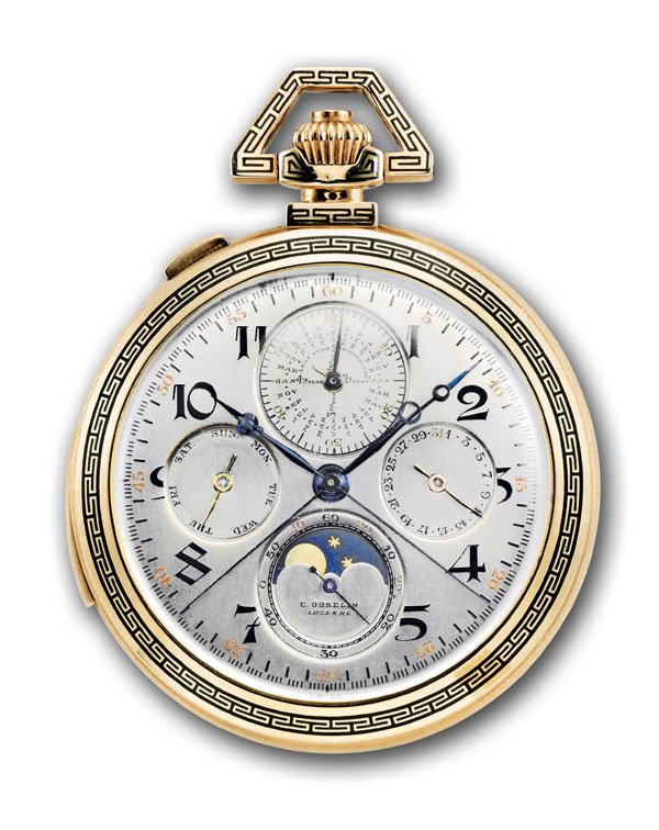 Large Complication Calibre 18SMCRV. Movement manufactured in 1912. Watch sold to Gübelin in 1922.