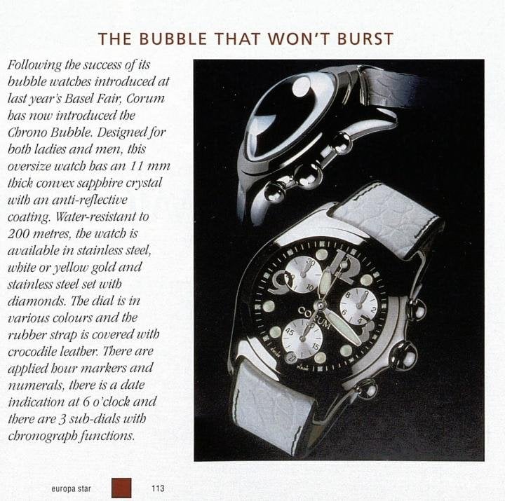 A new series of Bubble watches was introduced twenty years ago exactly, in 2001: the model has the advantage of being very versatile.