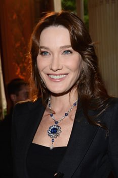 Bulgari muse Carla Bruni Sarkosy wearing a High Jewellery Bulgari necklace