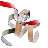 Jaeger-LeCoultre's Grande Reverso Ultra Thin with Red “ribes”, Green “muschio” or Beige “cannetè” Strap
