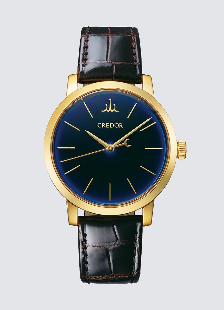 Credor 50th Anniversary Eichi II Limited Edition. What better way to mark the 50th anniversary of Credor than with this special edition of the Eichi II. By virtue of its absolute simplicity, its deep-blue, hand-painted porcelain dial and its hand-wound Spring Drive movement with its exclusive Japanese architecture, the Eichi II is the quintessence of Credor horology – horology that combines the ancestral craft of porcelain-painting with the modernity of the peerless Spring Drive movement (+/15 seconds a month). The subtility of the myriad reflections of the ruri-coloured dial (ruri means lapis lazuli) is further enhanced by the 18k gold of the slim hour markers and elegant bezel (39mm case).