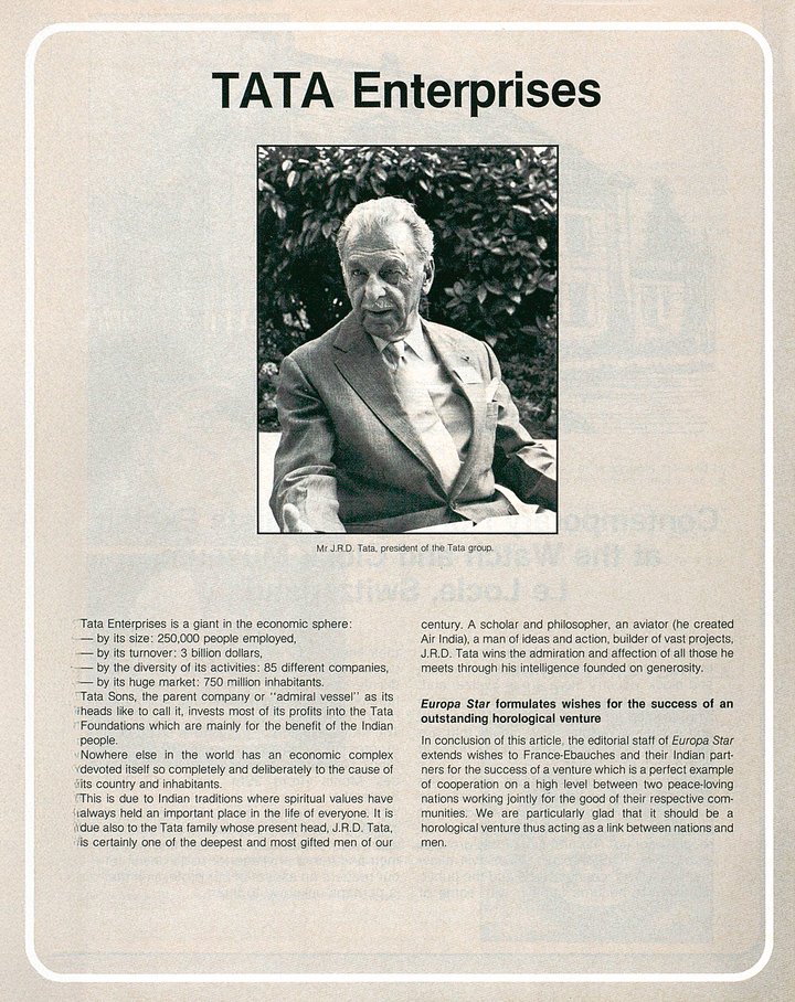 Archives of the Eastern Jeweller and Watchmaker (EJW, a Europa Star publication) issue 4 - 1985. Europa Star wished Titan every success, prompting some harsh comments from Swiss watchmakers.