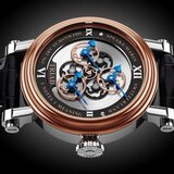 Triad by Speake-Marin is a limited edition of 88 pieces in stainless steel with 18k red gold bezel.