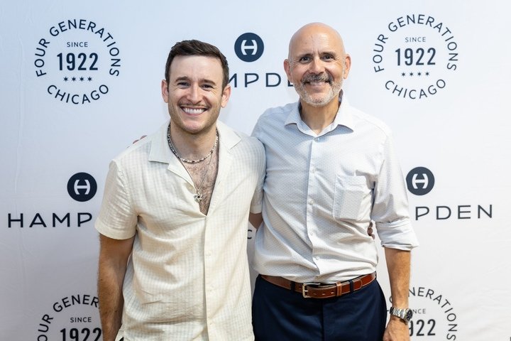 Daniel and Joe Wein, fourth- and third-generation leaders of Hampden Watch, at the company's A Century in Time relaunch celebration in Chicago's West Loop on July 12, 2025.