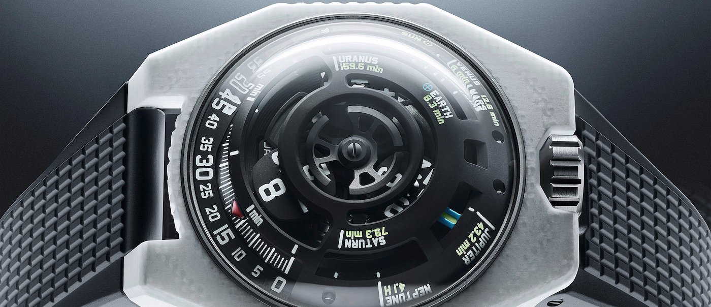 The UR-100V LS Ceramic by Urwerk: time flies at the speed of light