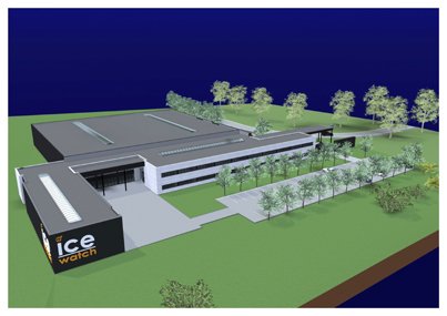 A 3D rendering of the future Ice-Watch European warehouse and distribution centre in Bastogne 