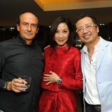 Richard Mille, left, with Michelle Yeoh and Dave Tan, CEO of Richard Mille Asia