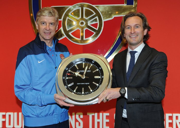 Bruno Grande with Arsenal's long-time manager, Arsene Wenger