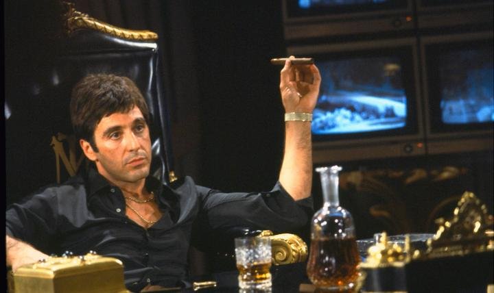 The crime drama movie Scarface, starring Al Pacino, made its debut in 1983 and has since become a cult movie.
