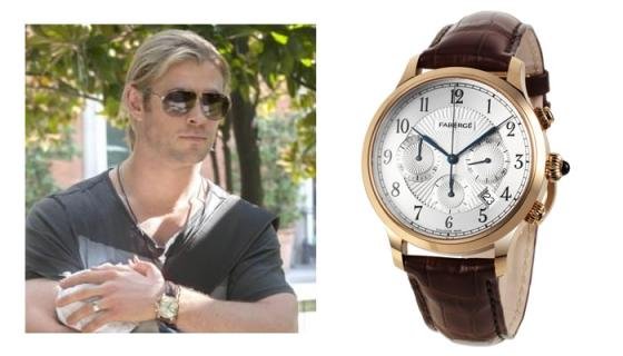 Chris Hemsworth Wears Fabergé Agathon Chronograph Watch
