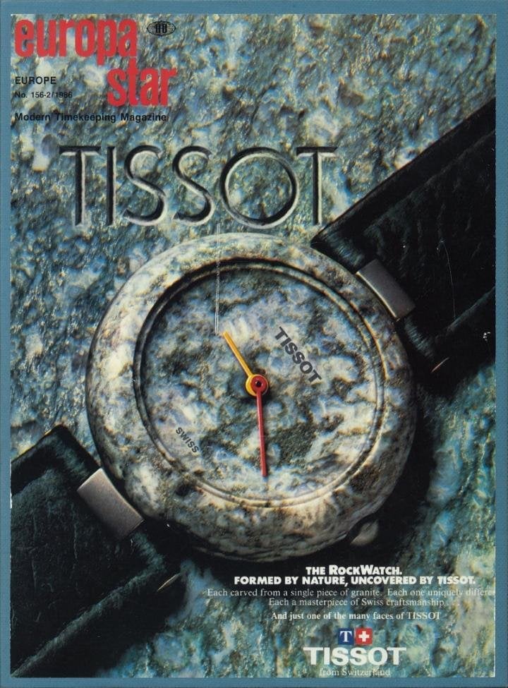 The RockWatch by Tissot cover page of the 2/1986 issue of Europa Star