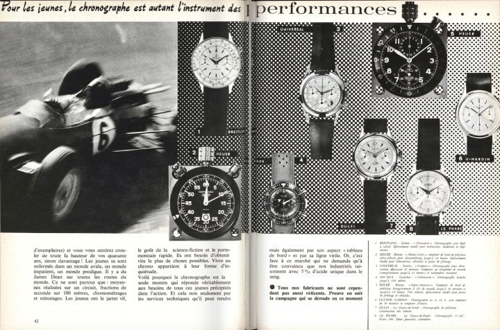 “There's a James Dean on every road in the world.” As this article in Europa Star noted at the time, chronographs were very on-trend in 1963...