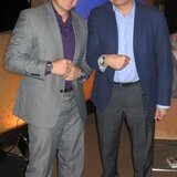Nik Wallenda, left, and Michele Sofisti, CEO of Sowind