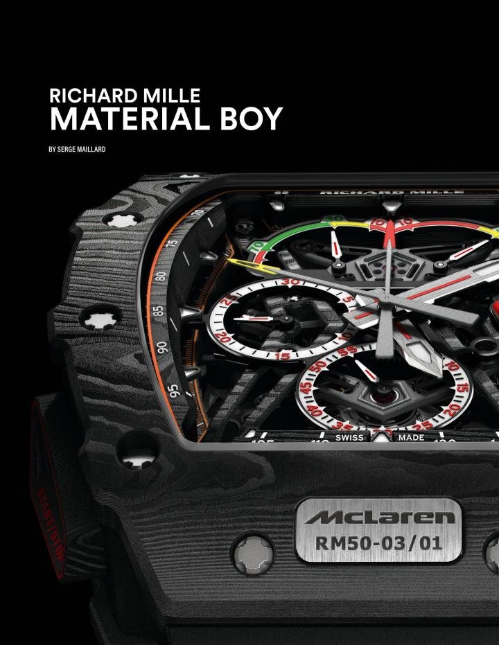 A specialist in ultralight timepieces (and having presented the world's thinnest watch this year), Richard Mille is a typical example of a contemporary watch brand that bases part of its success on materials research.