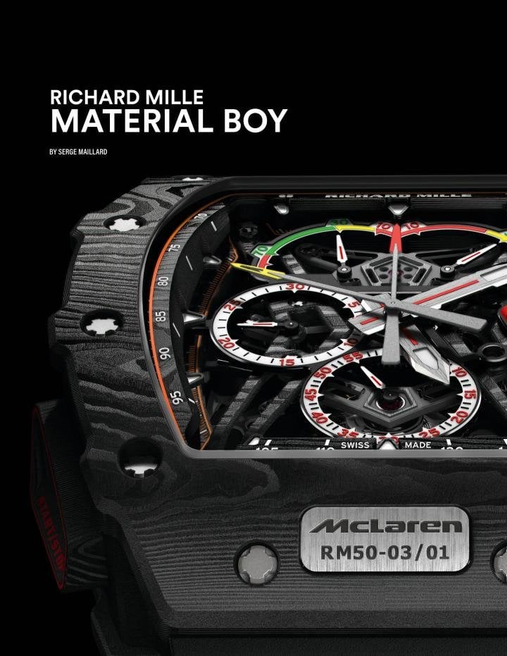 A specialist in ultralight timepieces (and having presented the world's thinnest watch this year), Richard Mille is a typical example of a contemporary watch brand that bases part of its success on materials research.