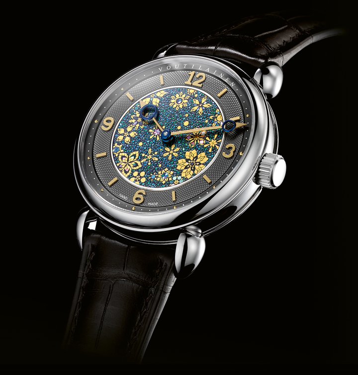 The dials of the Hatou (left) and Green Garden (below) unique pieces are crafted by Tatsuo Kitamura.