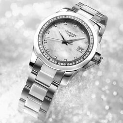LADIES DIAMOND CONQUEST (WHITE) by Longines