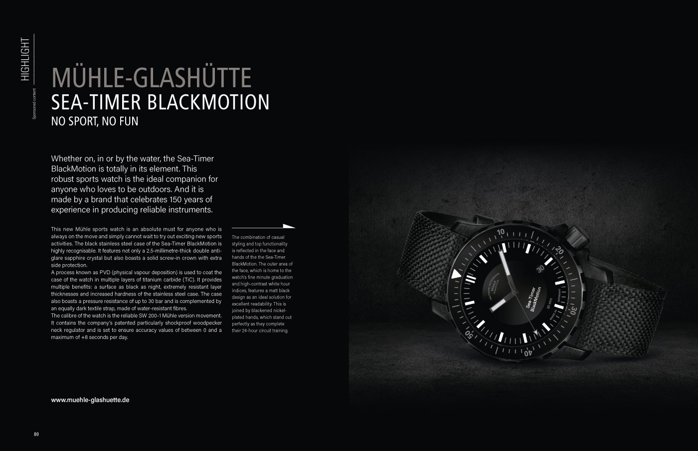 Muhle Glashutte Sea Timer Blackmotion