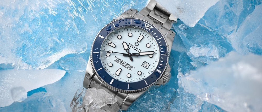 Titoni presents the sportily elegant Seascoper 300 – Ice Blue