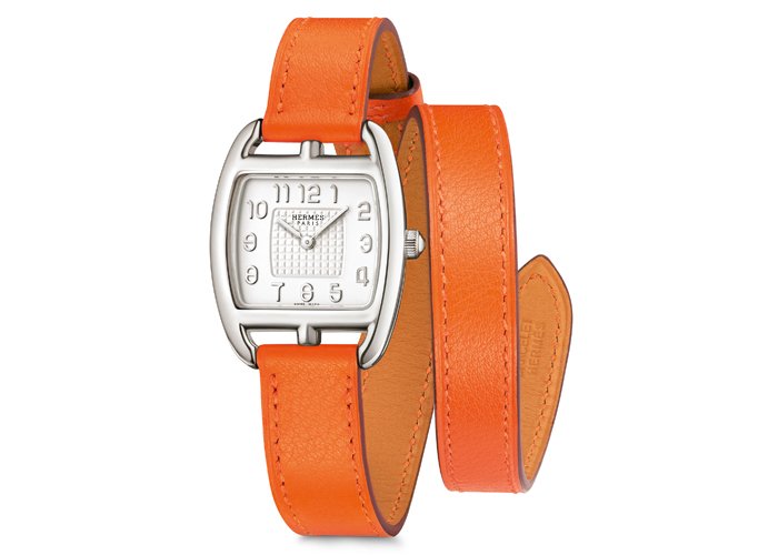 Cape Cod Tonneau PM with double tour orange strap by Hermès