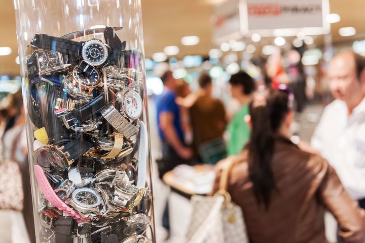 A display at an event organised by Stop Piracy, the Swiss Anti-Counterfeiting and Piracy Platform. 