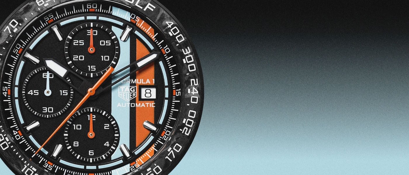 TAG Heuer Formula 1 - racing in blue and orange 
