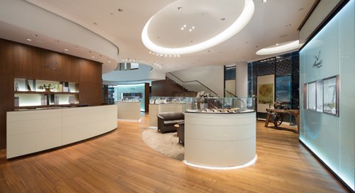 Interior view of the new Breguet boutique in Shanghai