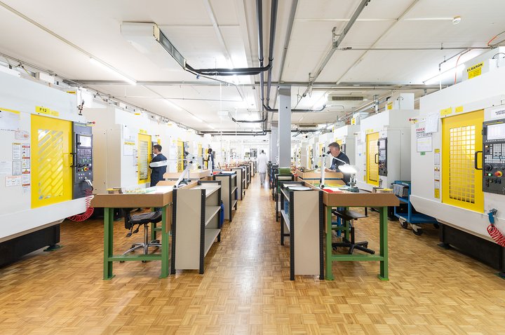 View of the fleet of CNC milling machines