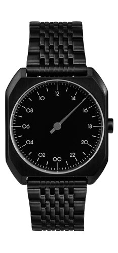 Slow Mo 03 by Slow Watches (34mm Black Dial & Black Metal Bracelet)