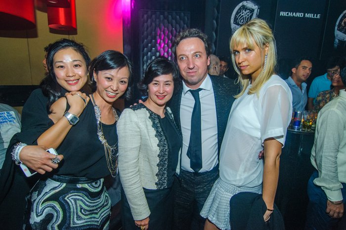 Guests with Emmanuel Perrotin at the Richard Mille event