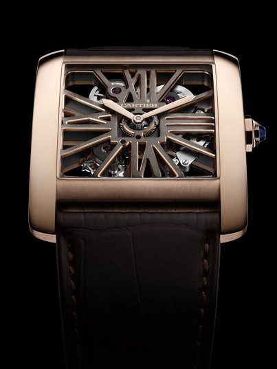 Tank MC Two-Tone Skeleton watch by Cartier