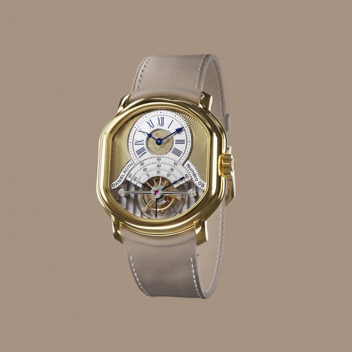 A limited edition of 20 pieces, the Tourbillon Souscription is inspired by the 1988 original and incorporates a few subtle adjustments. The most important change concerns the lugs which have been given an elegant downward arch. The dial is by Comblémine, which belongs to another master watchmaker, Kari Voutilainen.