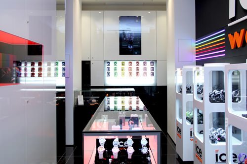 The interior of the Ice-Watch store on Rue de Rive, Geneva