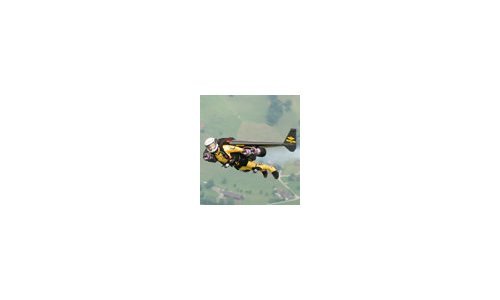 Breitling's jetman races a DC-3