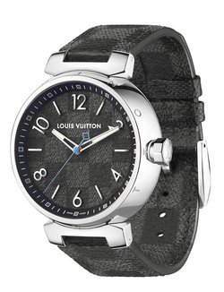 Louis Vuitton Icon Tambour Damier Graphite mens watch, Louis Vuitton