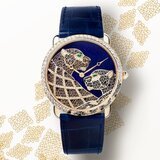 Ronde Louis Cartier XL watch, filigree panthers motif
