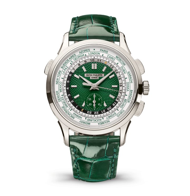 2016 – WORLD TIME CHRONOGRAPH REF. 5930 39.5 mm – CALIBRE CH28-520 HU: Integrating two sophisticated complications, such as a World Time display and chronograph functions, presents a significant challenge. Prior to the introduction of the Ref. 5930, this had been achieved only once before, in a Patek Philippe watch from the 1940s (Ref. 1416-1 HU).