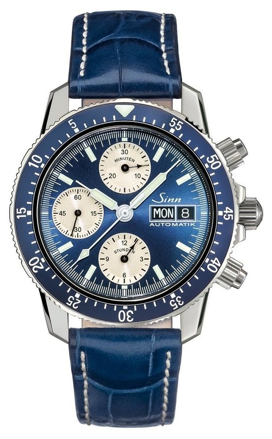 Sinn Spezialuhren's blue pilot chronograph goes electro