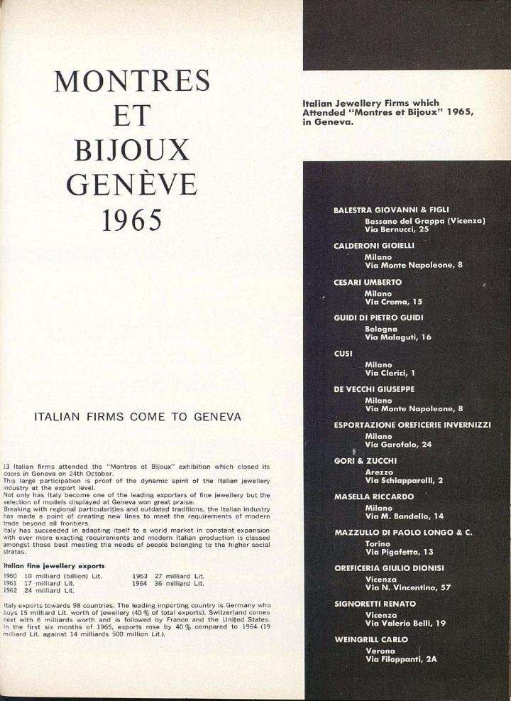In 1965 the Geneva exhibition welcomed some Italian companies, all of them jewellers. At that time, Panerai was still a brand reserved for the military.