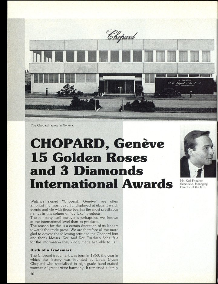 In 1981 Europa Star published this profile of Chopard which at that time was producing around 18,000 jewellery watches a year, including the Happy Diamonds, at sites in Geneva and Pforzheim.