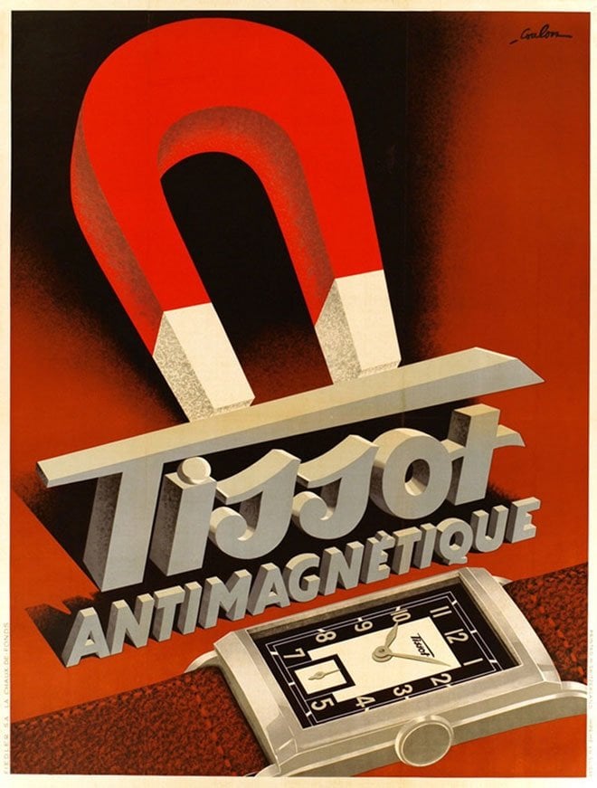 Tissot Antimagnetic advertisement campaign, 1930s. Tissot Museum Collection.