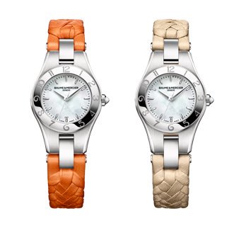 Baume & Mercier's two new Linea models designed in collaboration with actress Emmanuelle Chriqui