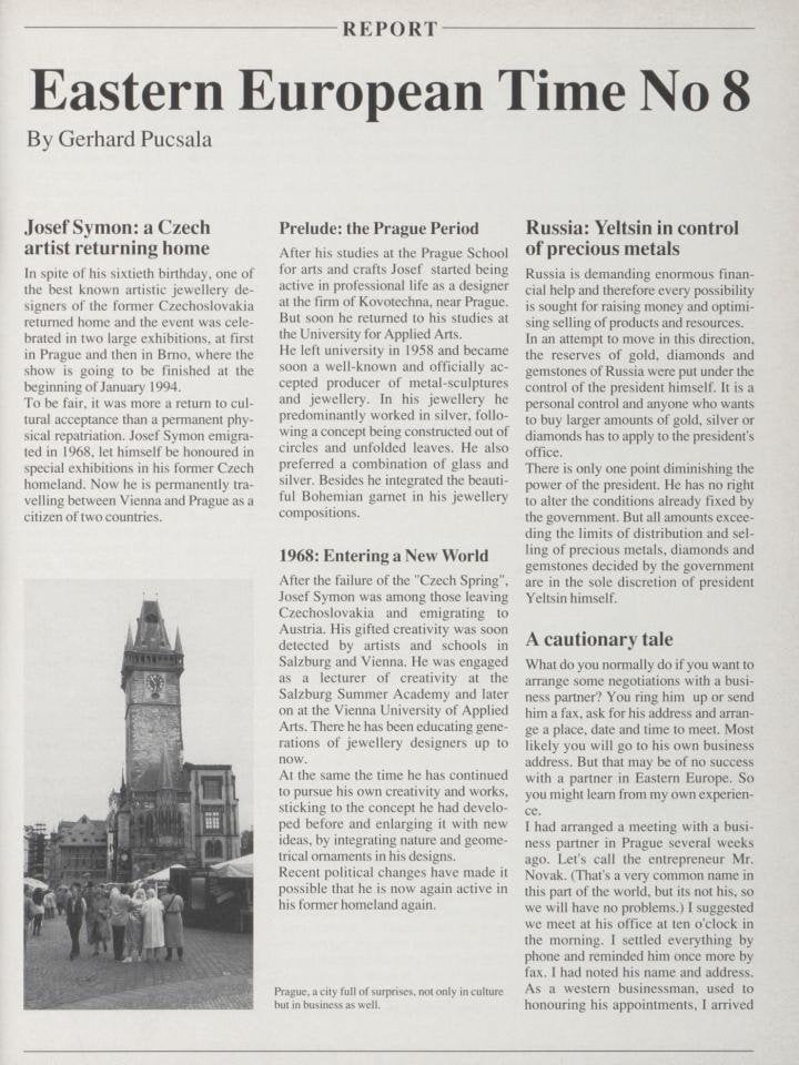 A 1993 issue of our “Eastern European Time” edition. 