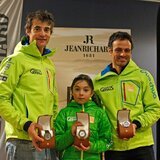 The winners (from left to right): Guillaume Vallot, Camille Balbo and Franck Cammas (Photo: Pascal Alemany)