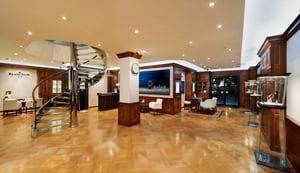 The interior of the new Blancpain store in Shanghai