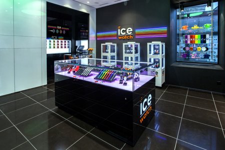 Interior view of the Ice-Watch store in Zurich